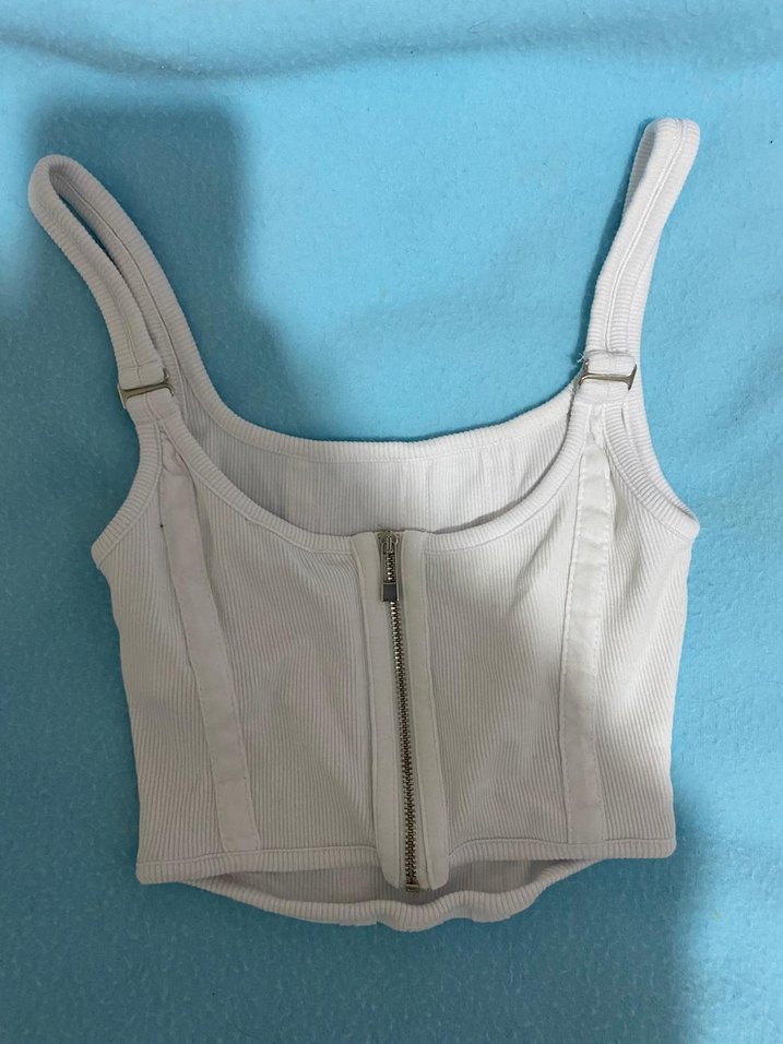 Beyaz Pilili Askılı Straplez Bustiyer - Görsel 2