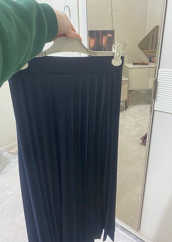 Lacivert Piliseli Midi Kadın Etek - Görsel 2