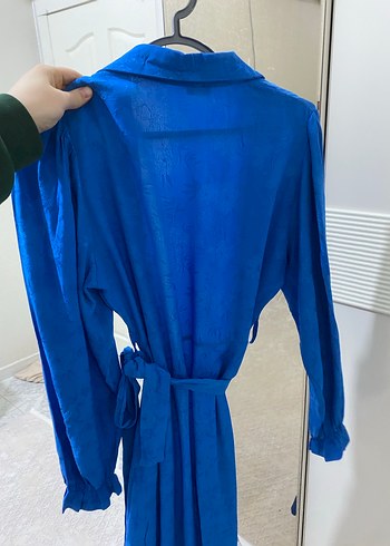 Parlak Mavi Midi Hemşirelik Sabahlığı - Görsel 2