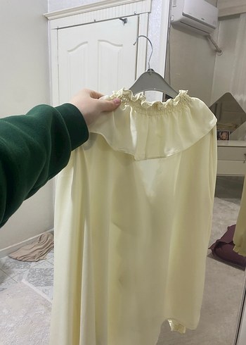 V Yaka Fırfırlı Beyaz Kadın Gömlek - Görsel 3