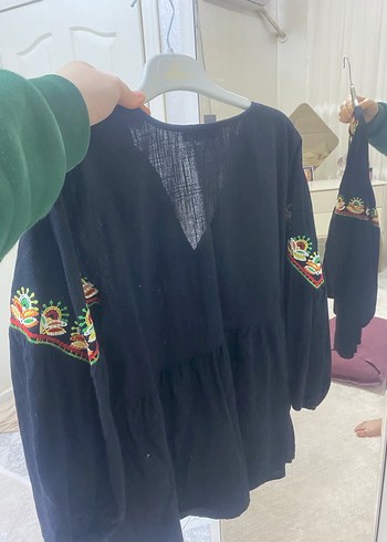 İşlemeli Bohem Kadın Bluz - Görsel 2