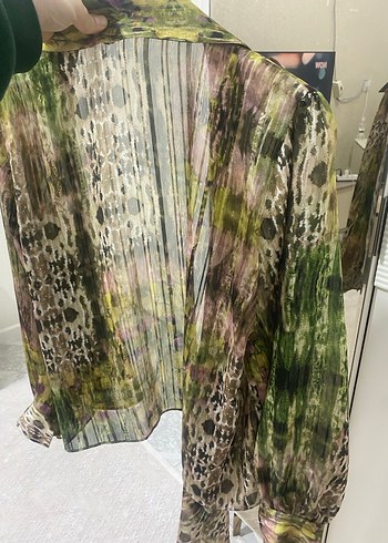 Yeşil Yılan Desenli Bohem Hamile Bluzu - Görsel 3