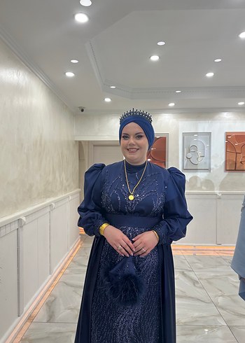 Lacivert Uzun Abiye Elbise