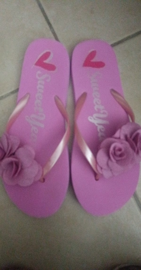 Pembe Kadın Düğün Terlikleri Çiçek Detaylı - Görsel 2