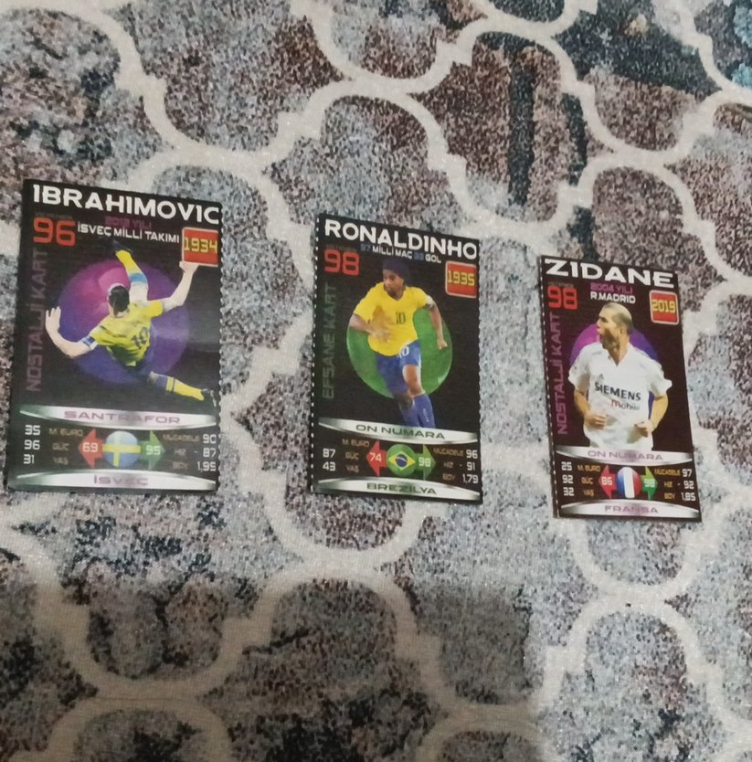 Futbol Kartları İbrahimovic,Ronaldinho,Zidane - Görsel 2