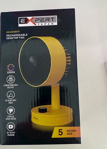 Expert Japon Şarj Edilebilir Masaüstü Vantilatör 5 İnç - Görsel 3