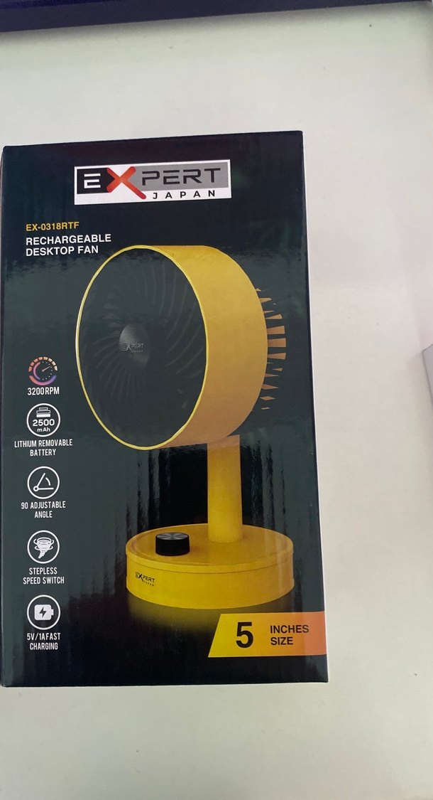Expert Japon Şarj Edilebilir Masaüstü Vantilatör 5 İnç - Görsel 3