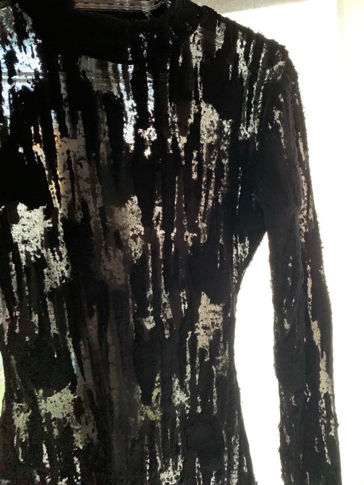 Siyah Yüksek Yakalı Uzun Kollu Triko Bluz - Görsel 4