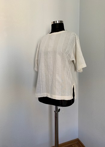 Bağcıklı Keten Bluz - Görsel 3