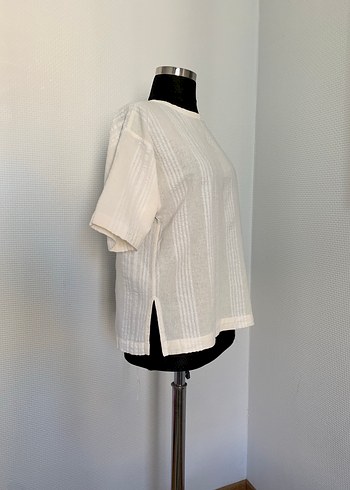 Bağcıklı Keten Bluz - Görsel 2