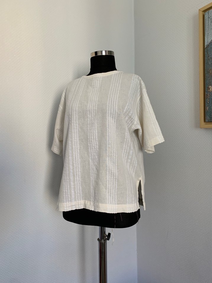 Bağcıklı Keten Bluz - Görsel 4