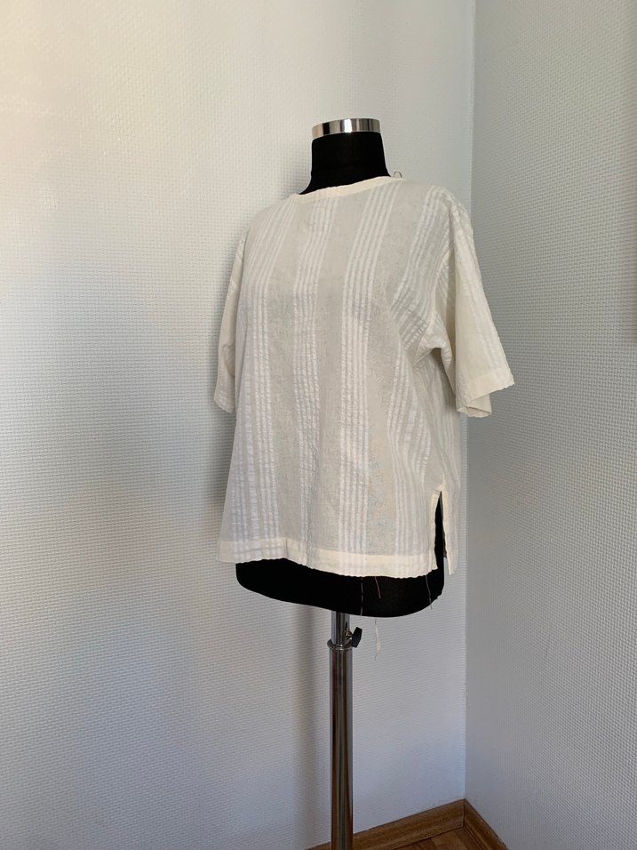 Bağcıklı Keten Bluz - Görsel 3