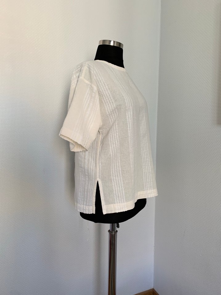 Bağcıklı Keten Bluz - Görsel 2