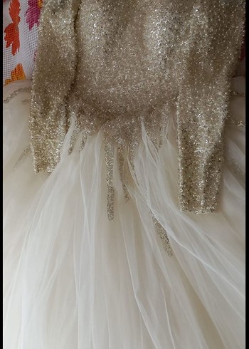 İnci işlemeli Prenses Gelinlik - Görsel 6