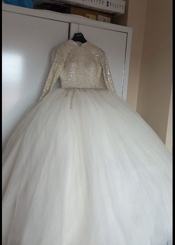 İnci işlemeli Prenses Gelinlik - Görsel 5