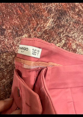 Pembe Midi Kadın Kumaş Pantolon - Görsel 4