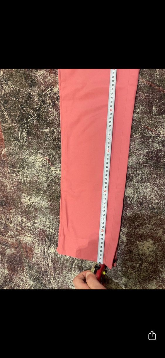 Pembe Midi Kadın Kumaş Pantolon - Görsel 3