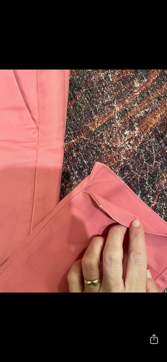 Pembe Midi Kadın Kumaş Pantolon - Görsel 2