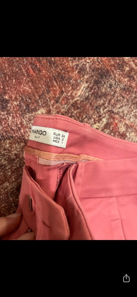 Pembe Midi Kadın Kumaş Pantolon - Görsel 4