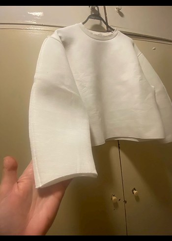 Yeni Beyaz Kadın Oversize Sweatshirt lufian - Görsel 3