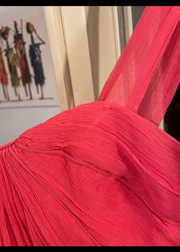 Fuşya mango abiye elbise - Görsel 3