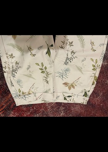 Bej Desenli Bohem Kadın Kumaş Pantolon - Görsel 2