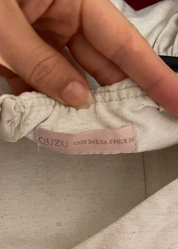 Bej Keten Uzun Askılı Elbise - Görsel 4