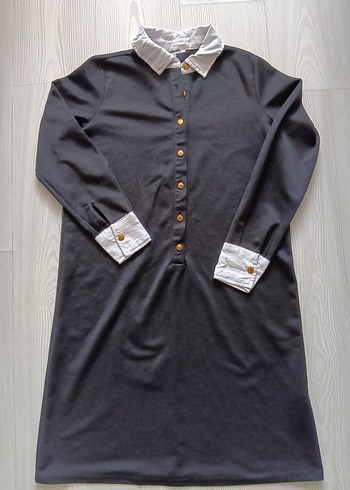 uzun Kollu Düğmeli Ofis Elbisesi - Görsel 2