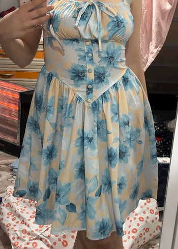 Korse Detaylı Midi Elbise - Görsel 3