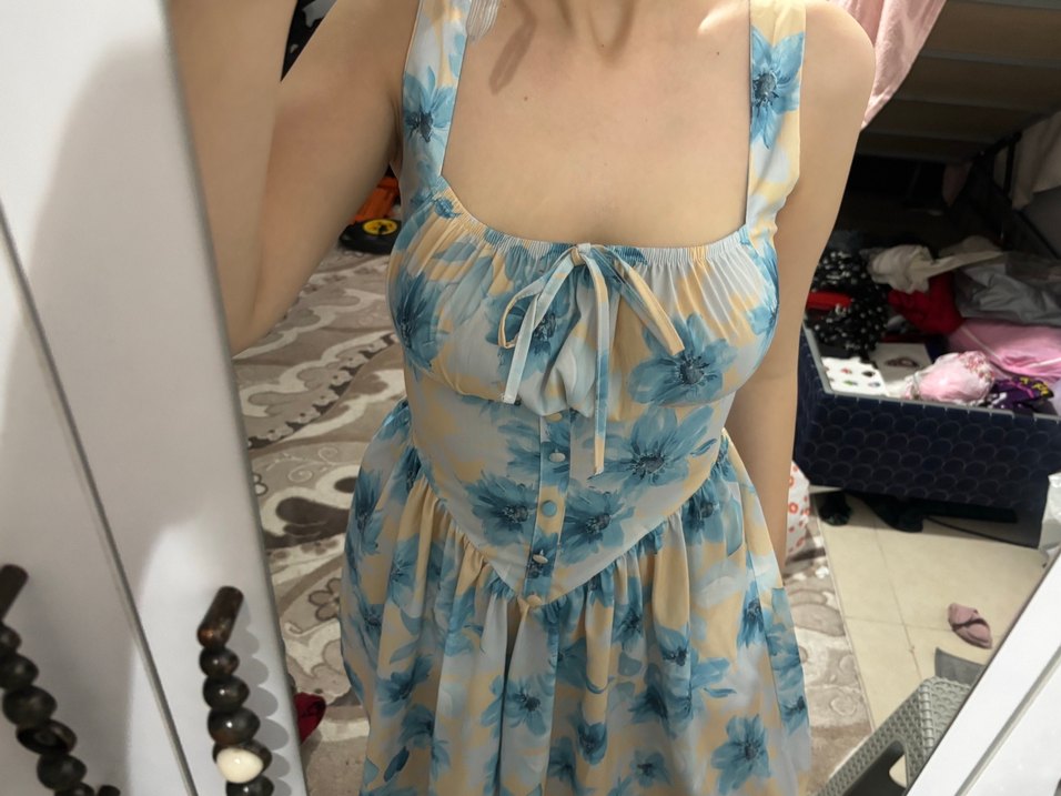 Korse Detaylı Midi Elbise - Görsel 2