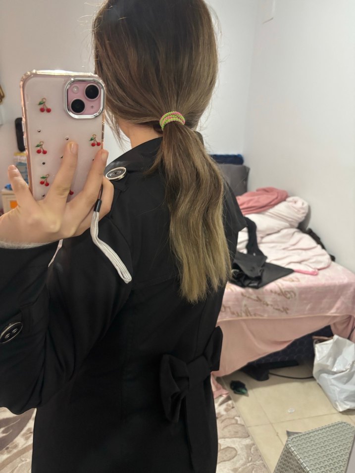 Siyah Düğmeli Midi Kadın Trençkot - Görsel 3