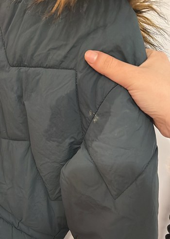 Gri Kürklü Kadın Kışlık Mont - Görsel 2