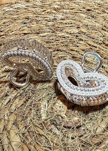 Boncuk Detaylı Beyaz Metal Saç Mandalı - Görsel 3