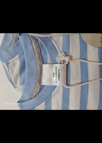 Erkek Bebek Mavi Çizgili Uzun Kollu Body - Görsel 3