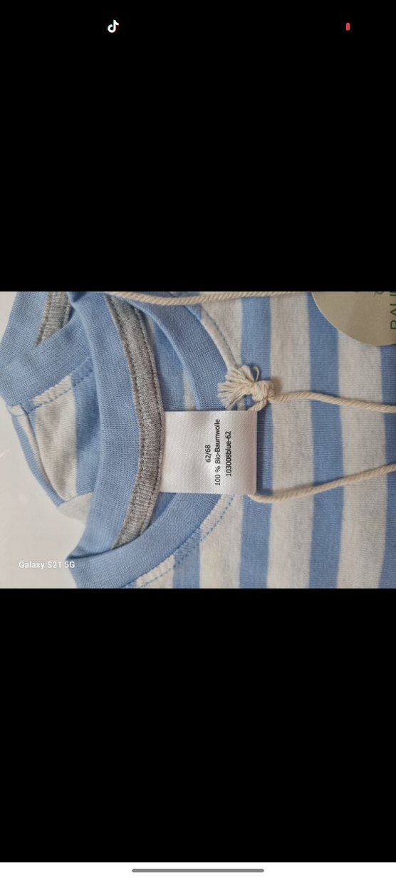 Erkek Bebek Mavi Çizgili Uzun Kollu Body - Görsel 3