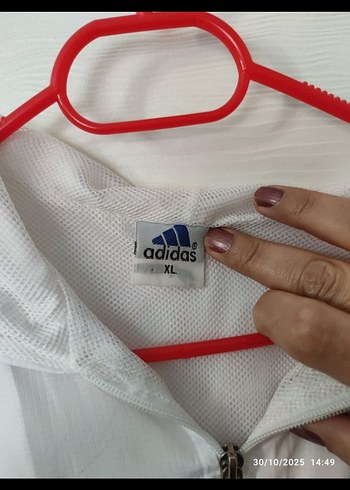 Beyaz Adidas Kapüşonlu Kolsuz Yelek - Görsel 3