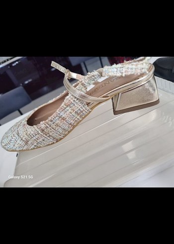 Bej Tokalı Kadın Topuklu Ayakkabı - Görsel 5