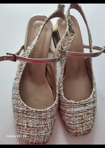 Bej Tokalı Kadın Topuklu Ayakkabı - Görsel 3