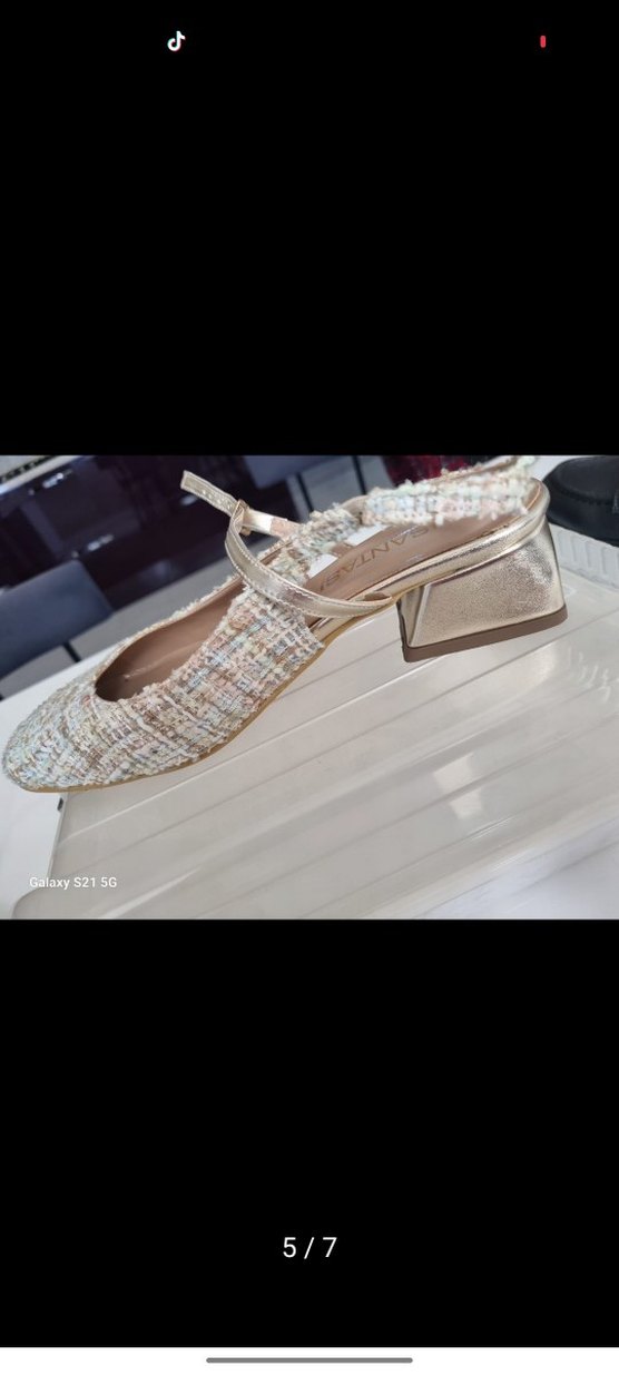 Bej Tokalı Kadın Topuklu Ayakkabı - Görsel 5