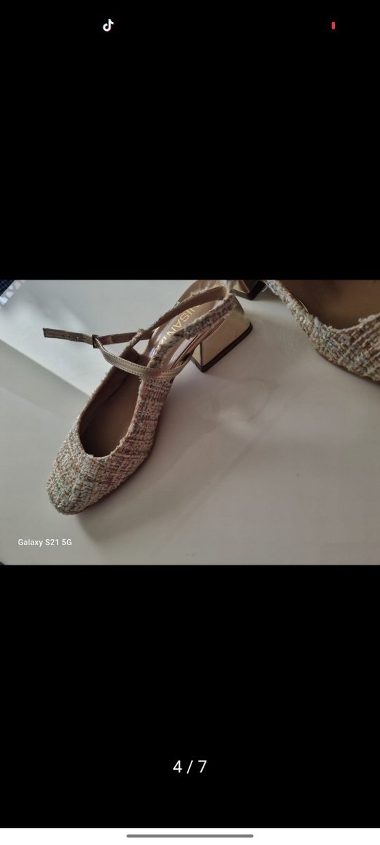 Bej Tokalı Kadın Topuklu Ayakkabı - Görsel 4