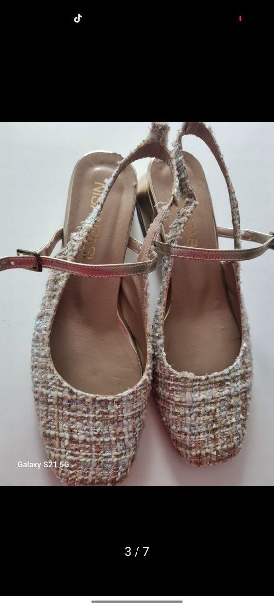 Bej Tokalı Kadın Topuklu Ayakkabı - Görsel 3