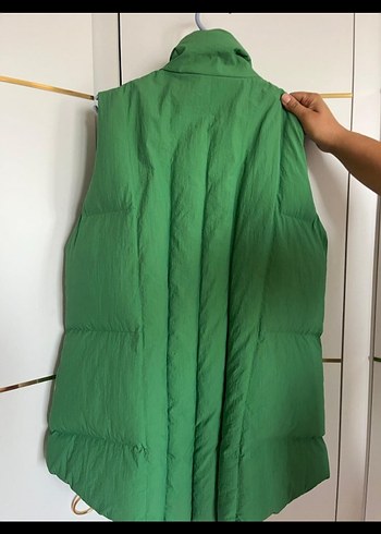 Düğmeli Yeşil Kadın Yelek - Görsel 4