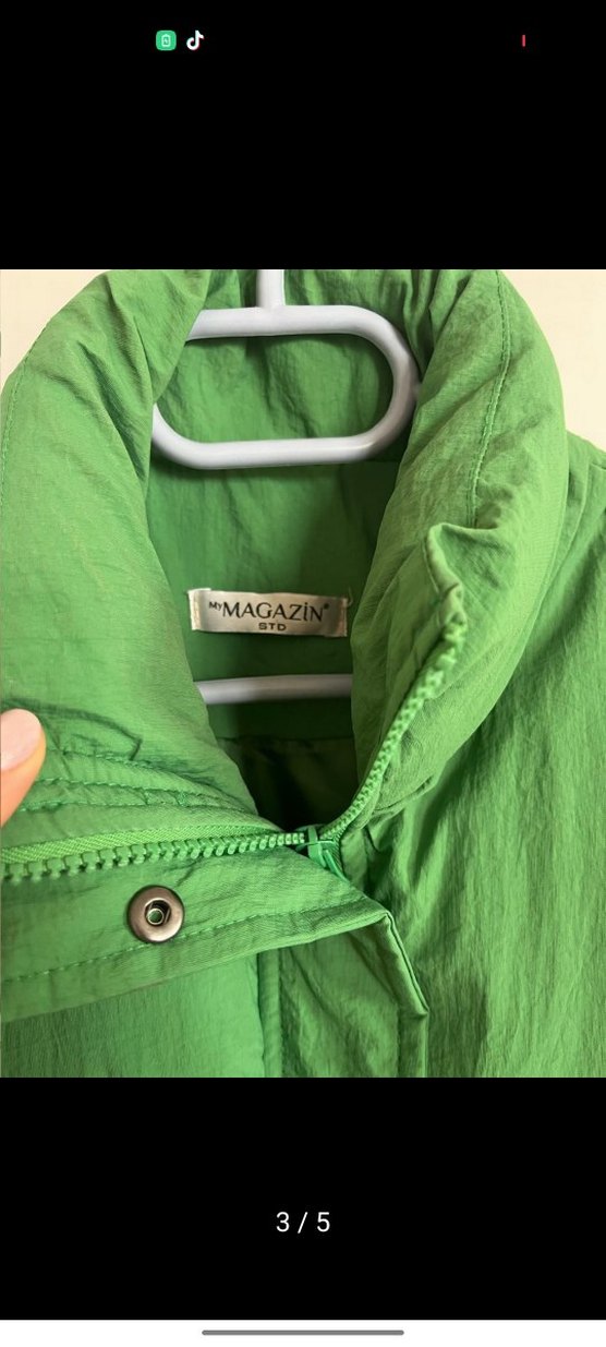 Düğmeli Yeşil Kadın Yelek - Görsel 3