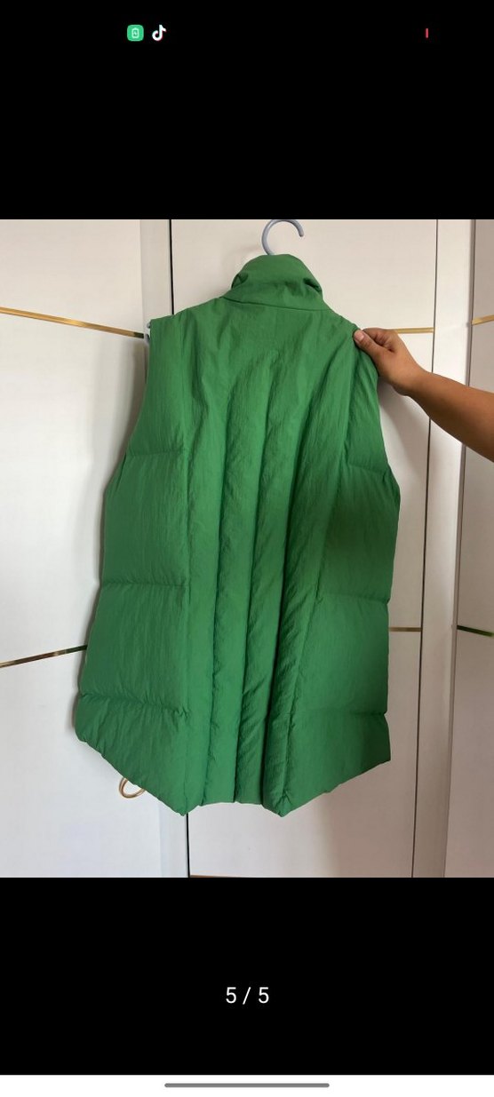 Düğmeli Yeşil Kadın Yelek - Görsel 5