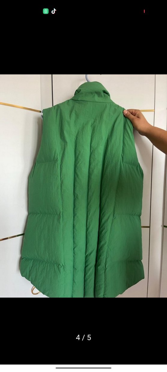 Düğmeli Yeşil Kadın Yelek - Görsel 4