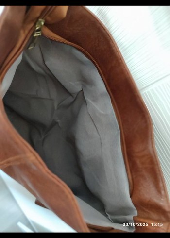 Kahverengi Deri Bohem Kadın Çanta - Görsel 4