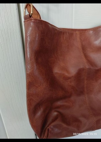 Kahverengi Deri Bohem Kadın Çanta - Görsel 3