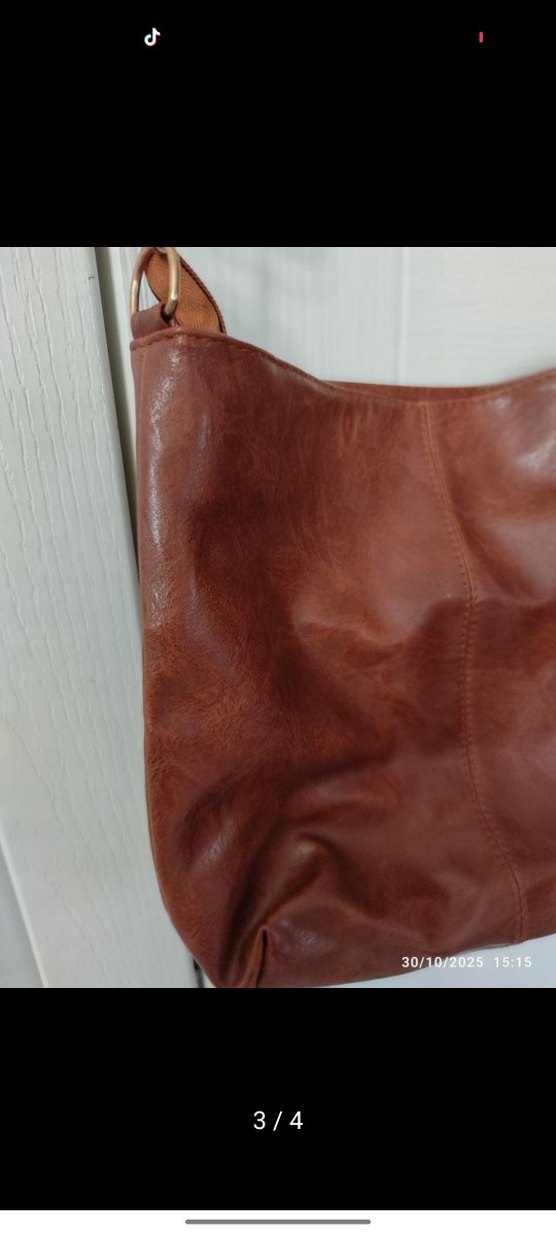 Kahverengi Deri Bohem Kadın Çanta - Görsel 3