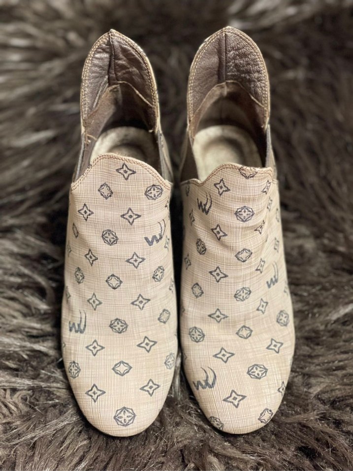 Bej Desenli Kadın Topuklu Botlar - Görsel 5