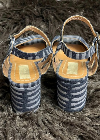 Parlak Mavi Bağlamalı Kadın Topuklu Sandalet - Görsel 5